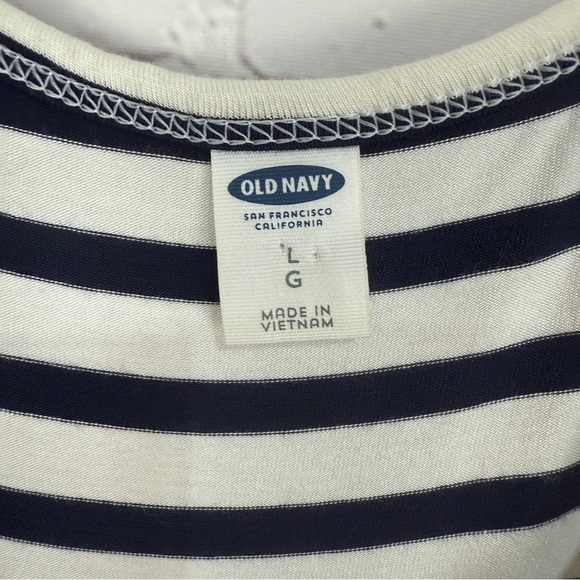 Old Navy Black White Sleeveless Sheath Maxi Dress stretchy size large tropical - Picture 4 of 9